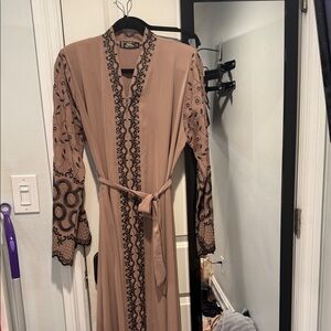 Embroidered Taupe Abaya
